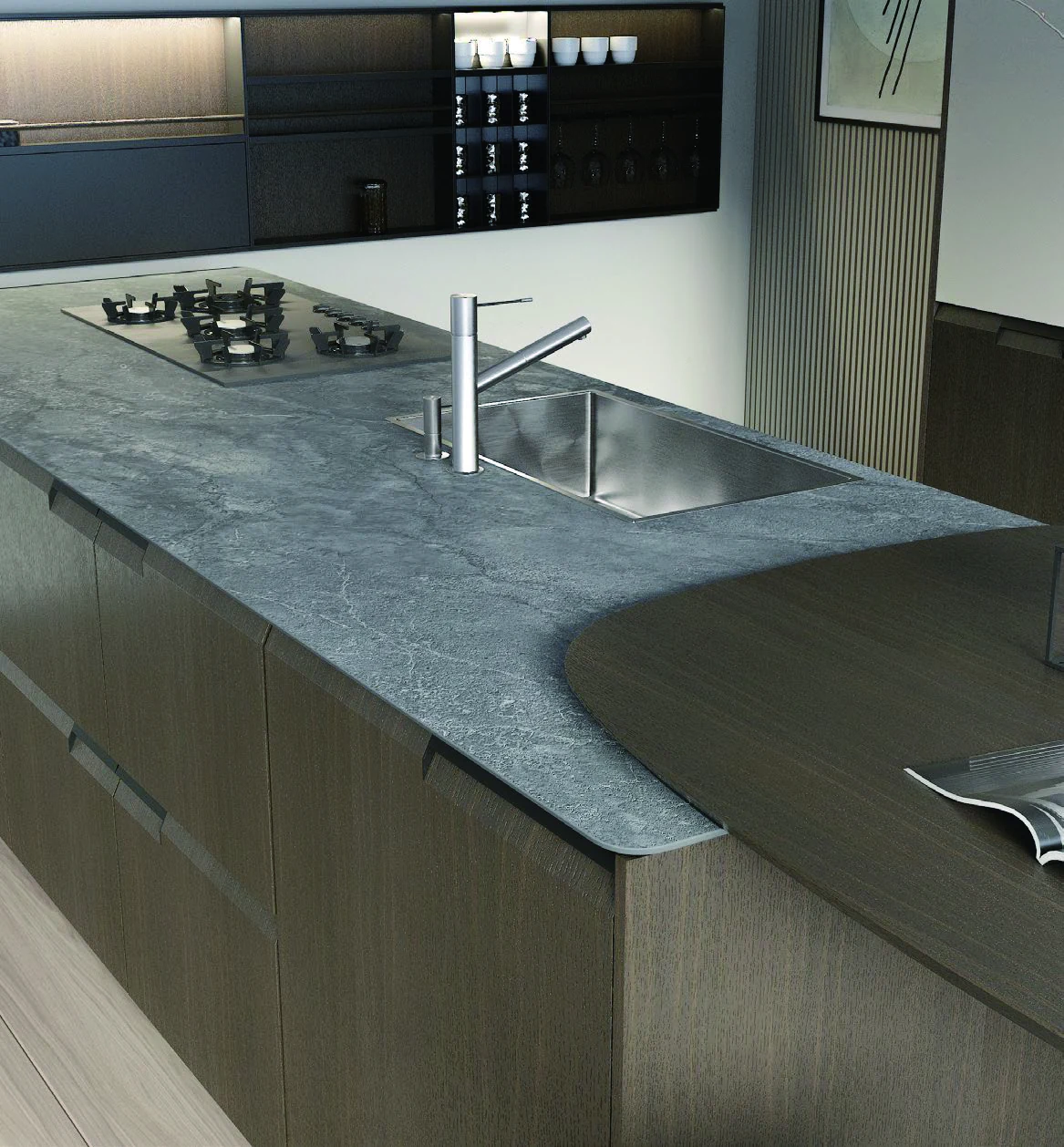Aspen Grey 12T porcelain tile installation example