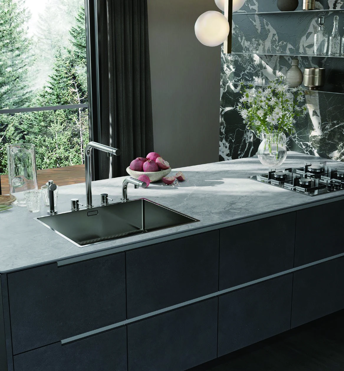 Aspen Light Grey 12T porcelain tile installation example