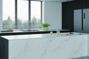 Bianco Venato 12T porcelain tile installation example