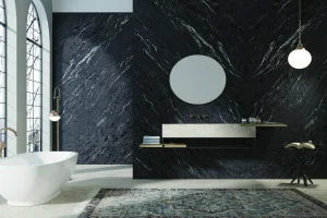 Black Cosmic 12T porcelain tile installation example