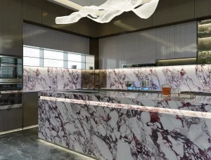 Calacatta Viola P 12T porcelain tile installation example