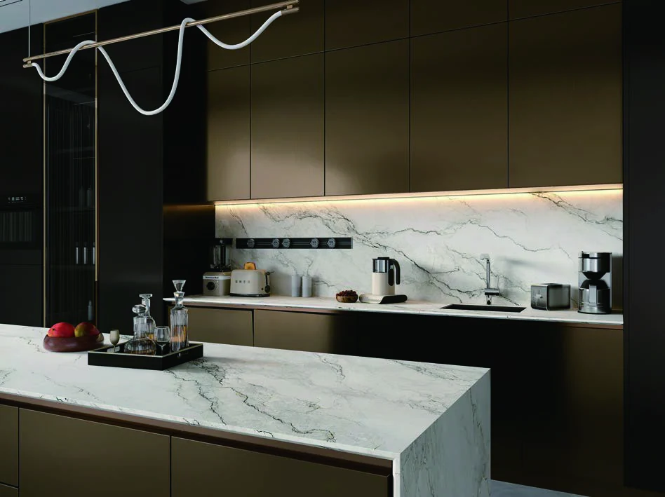 Camo White 12T porcelain tile installation example
