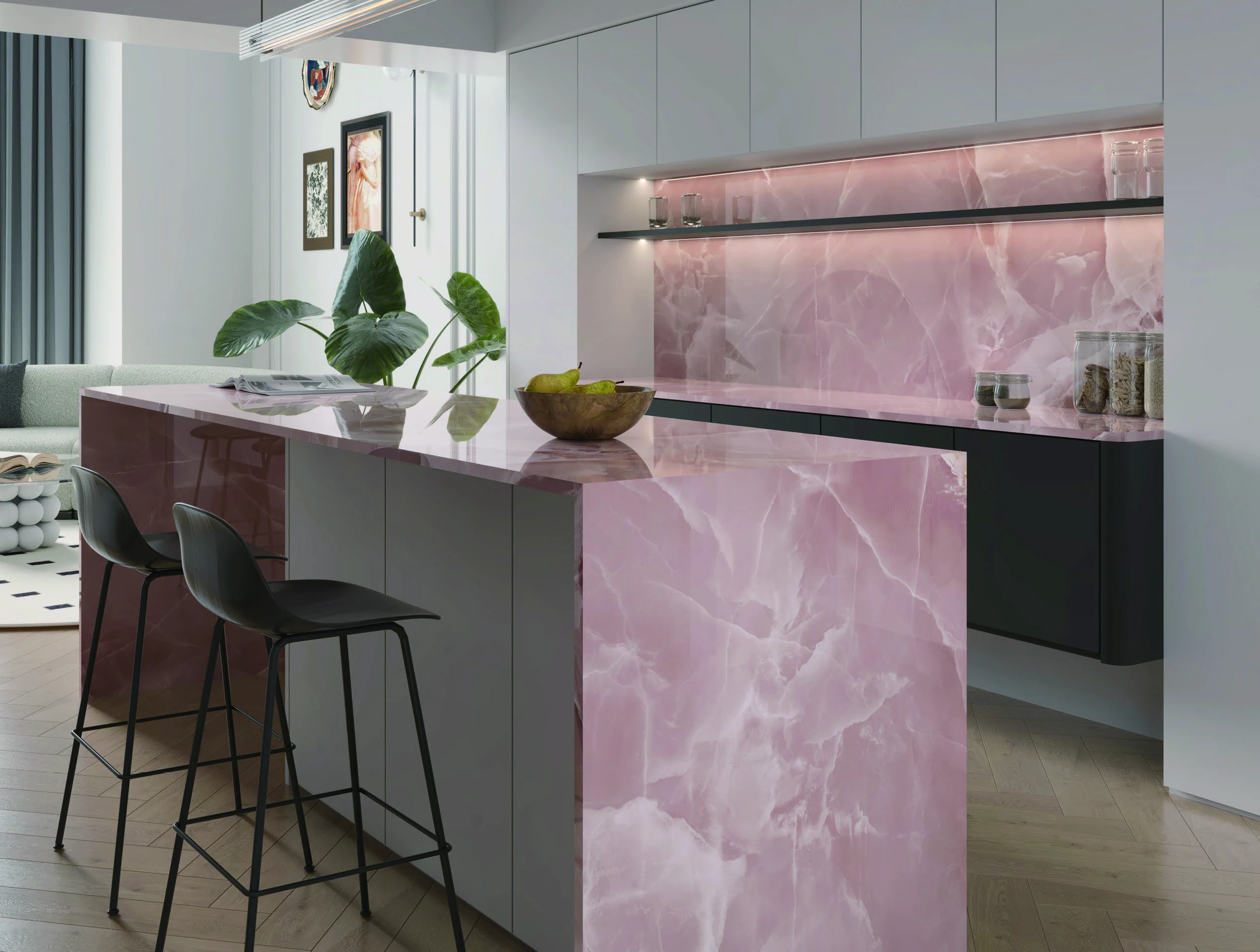 Crystal Rosa P 12T porcelain tile installation example