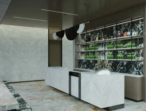 Phantom White 6T porcelain tile installation example