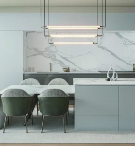 Statuario 6T porcelain tile installation example