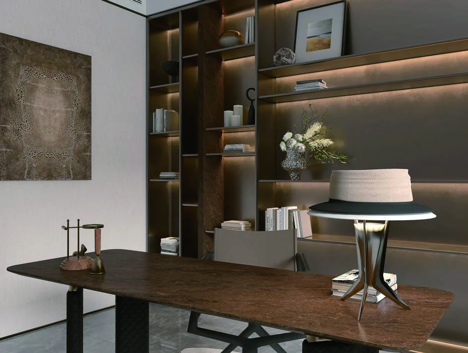 Volcano Brown 12T porcelain tile installation example