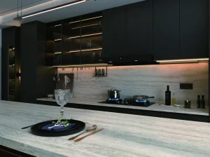 트라버틴 실버 (Travertine Silver) installation example