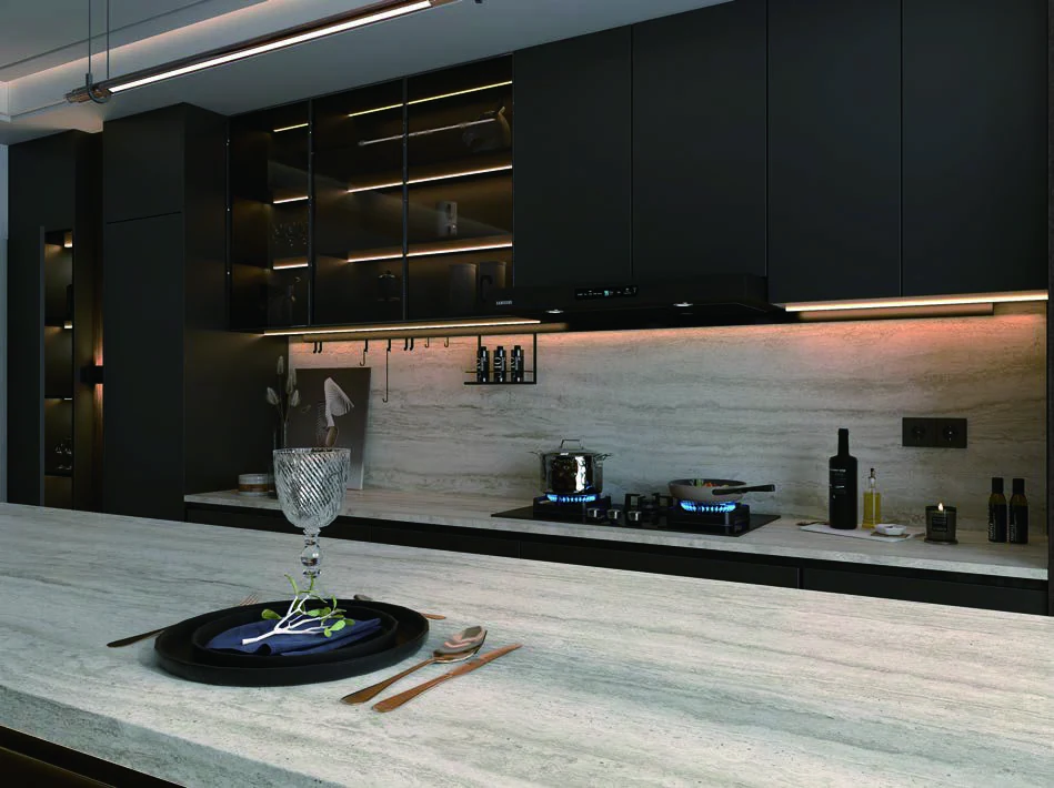 트라버틴 실버 (Travertine Silver) installation example